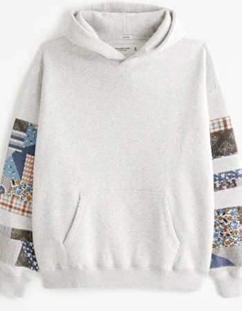 Unisex Abercrombie Patchwork Pullover Hoodie