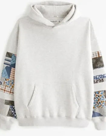 Unisex Abercrombie Patchwork Pullover Hoodie