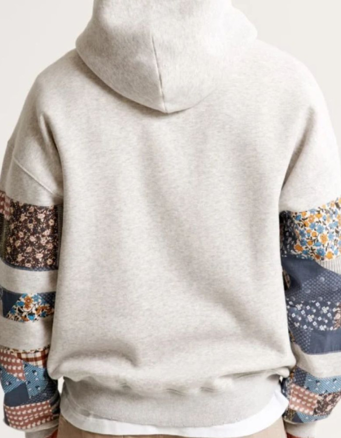 Unisex Abercrombie Patchwork Pullover Hoodie Unisex Abercrombie Patchwork Pullover Hoodie