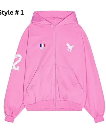 Balenciaga Pink Polo Zip-Up Hoodie