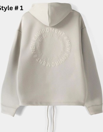 Bershka Zip-Up Slogan Pullover Hoodie Bershka Zip-Up Slogan Pullover Hoodie