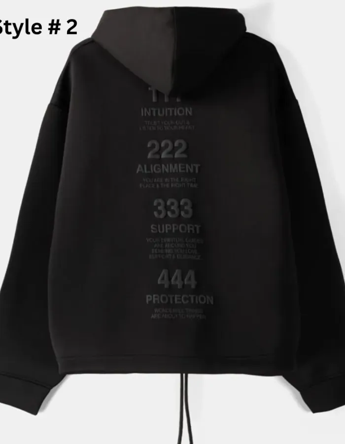 Bershka Zip-Up Slogan Pullover Hoodie Bershka Zip-Up Slogan Pullover Hoodie
