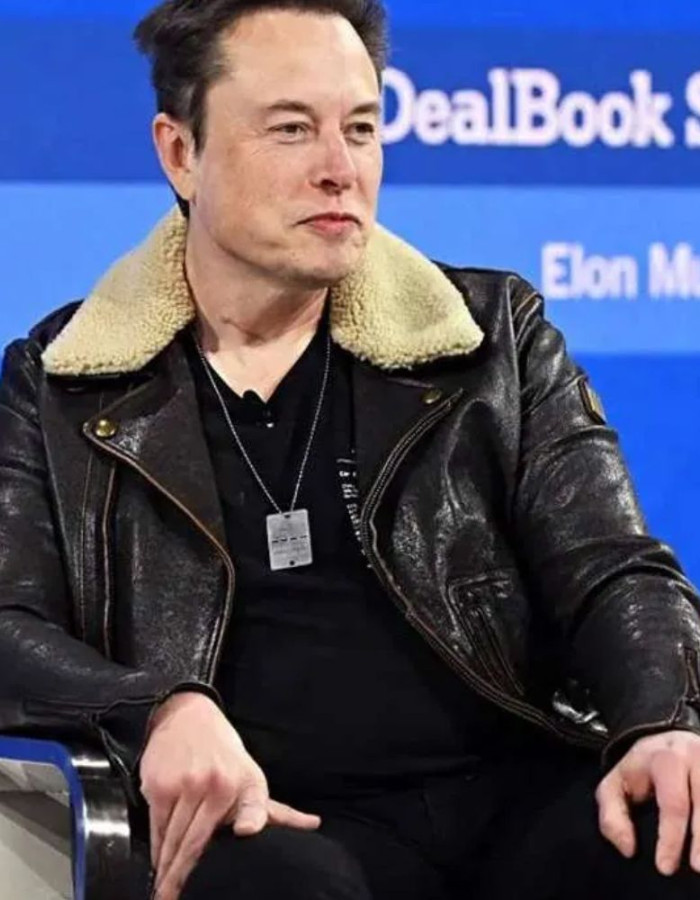 Elon Musk Black Shearling Leather Jacket Elon Musk Black Shearling Leather Jacket