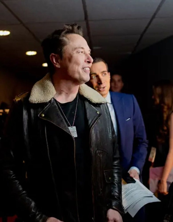 Elon Musk Black Shearling Leather Jacket Elon Musk Black Shearling Leather Jacket
