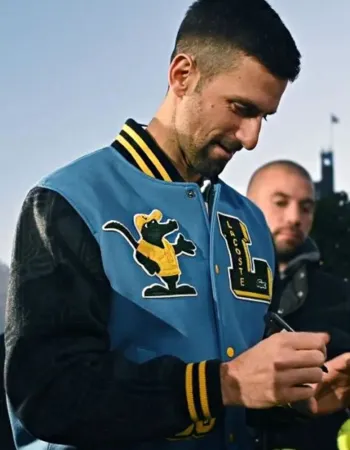 Novak Djokovic Lacoste Wool Varsity Jacket