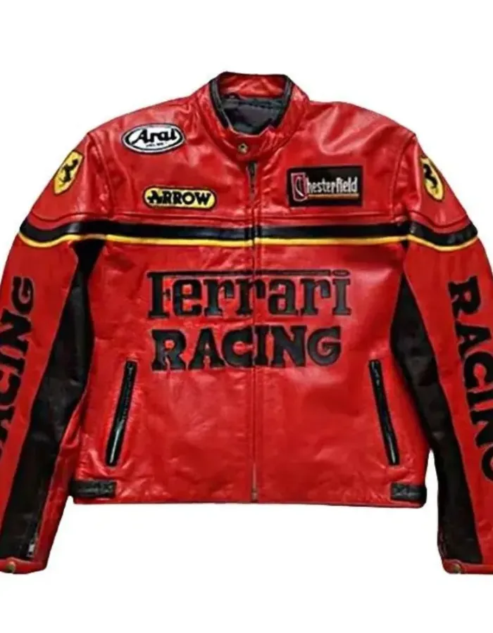 Ferrari F1 Red Racing Leather Jacket Ferrari F1 Red Racing Leather Jacket