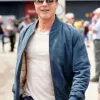 F1 Brad Pitt Blue Bomber Leather Jacket F1 Brad Pitt Blue Bomber Leather Jacket