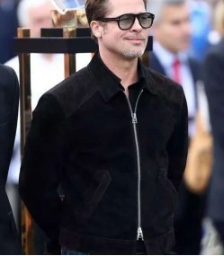 Brad Pitt F1 2025 Black Suede Jacket