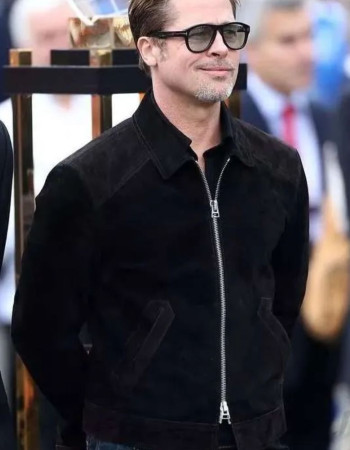 Brad Pitt F1 2025 Black Suede Jacket