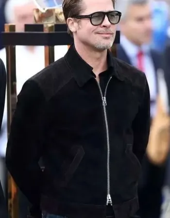 Brad Pitt F1 2025 Black Suede Jacket