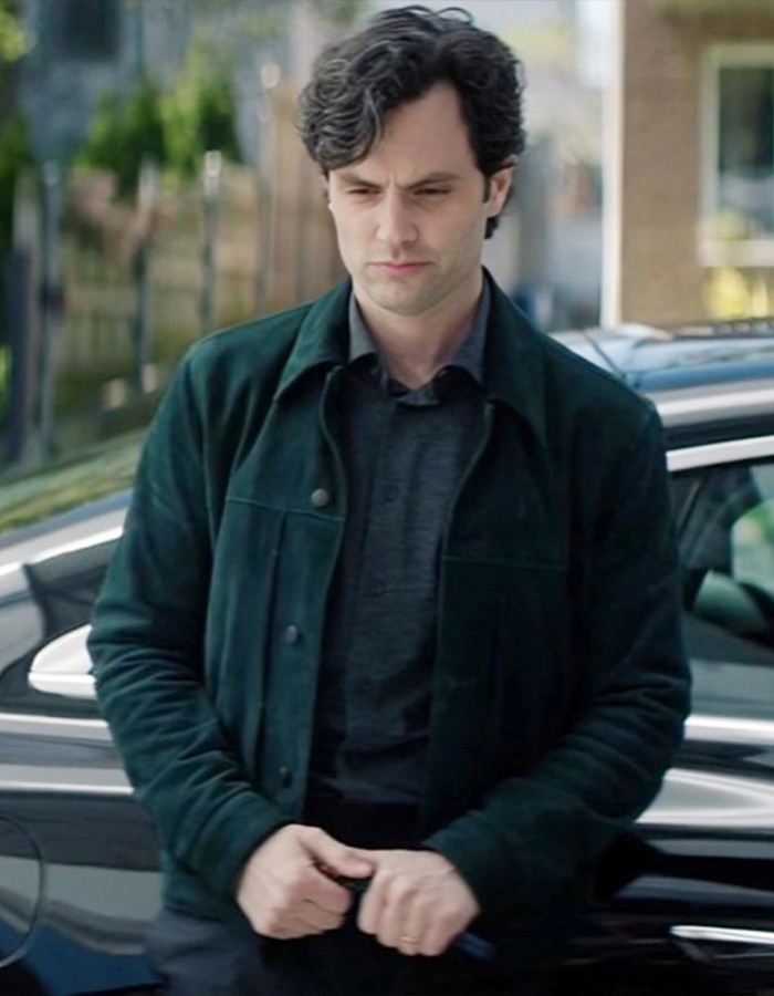 Penn Badgley You SO5 Suede Green Jacket Penn Badgley You SO5 Suede Green Jacket