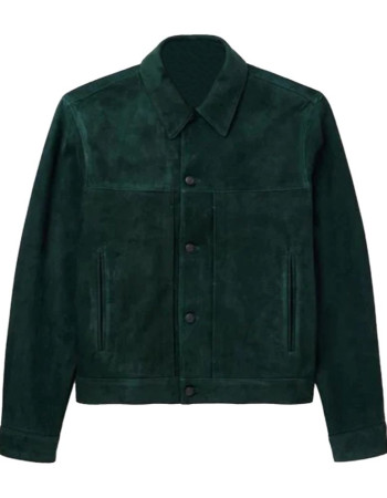 Penn Badgley You SO5 Suede Green Jacket
