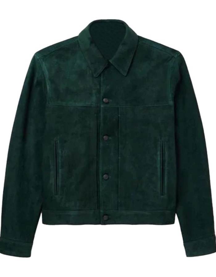 Penn Badgley You SO5 Suede Green Jacket Penn Badgley You SO5 Suede Green Jacket