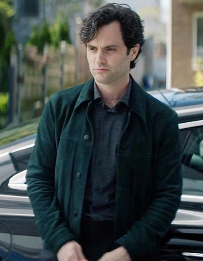 Penn Badgley You SO5 Suede Green Jacket Penn Badgley You SO5 Suede Green Jacket