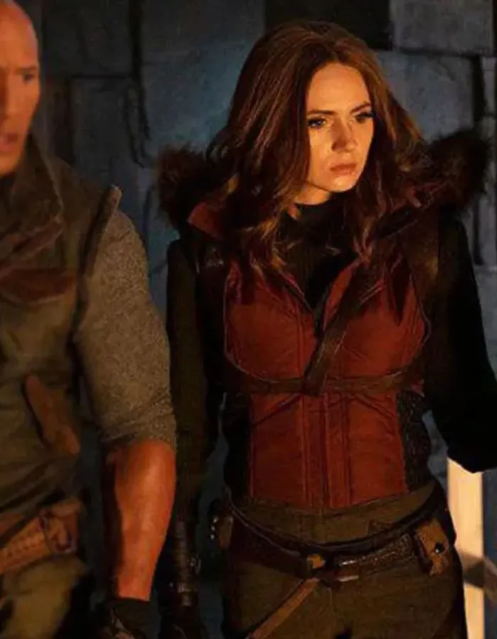 Jumanji 3 Karen Gillan (Ruby) Maroon Leather Vest Jumanji 3 Karen Gillan (Ruby) Maroon Leather Vest