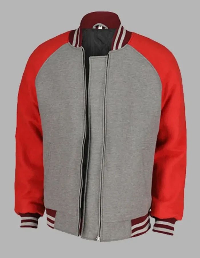 Men’s Red and Grey Varsity Jacket Men’s Red and Grey Varsity Jacket