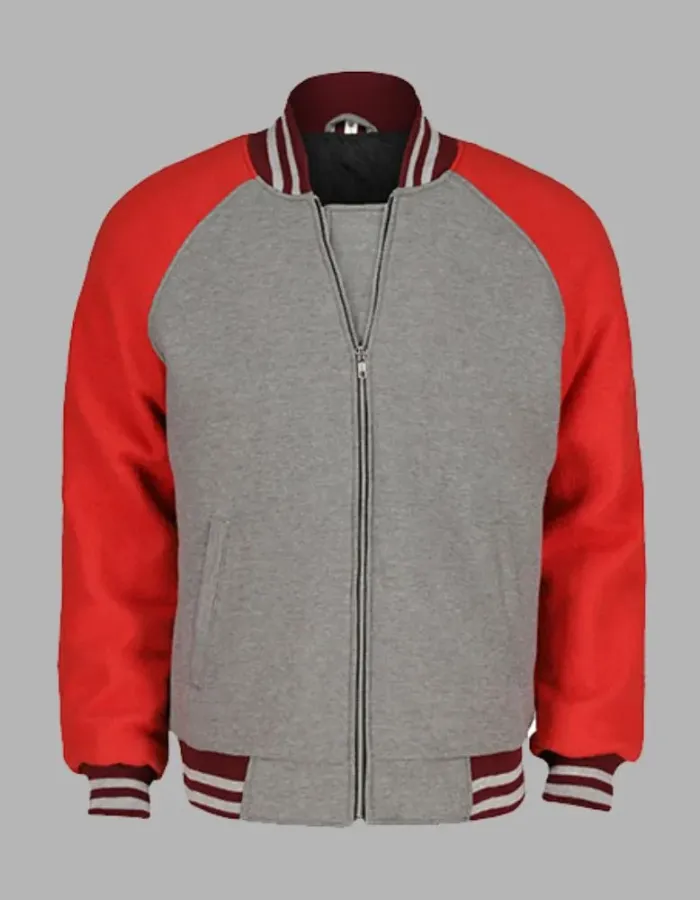 Men’s Red and Grey Varsity Jacket Men’s Red and Grey Varsity Jacket