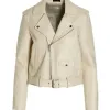 Teen Wolf 2023 Crystal Reed (Allison Argent) White Leather Jacket Teen Wolf 2023 Crystal Reed (Allison Argent) White Leather Jacket