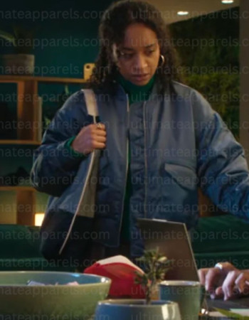 Siena Kelly Black Mirror S07 Blue Cropped Jacket