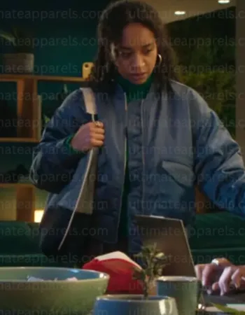 Siena Kelly Black Mirror S07 Blue Cropped Jacket