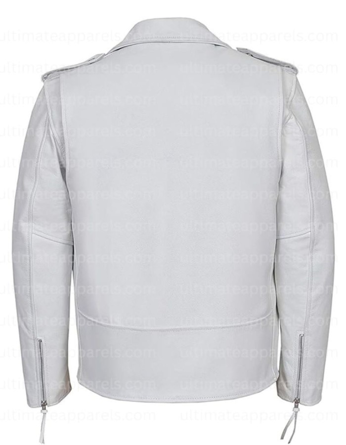Brando White Rider Leather Jacket Brando White Rider Leather Jacket