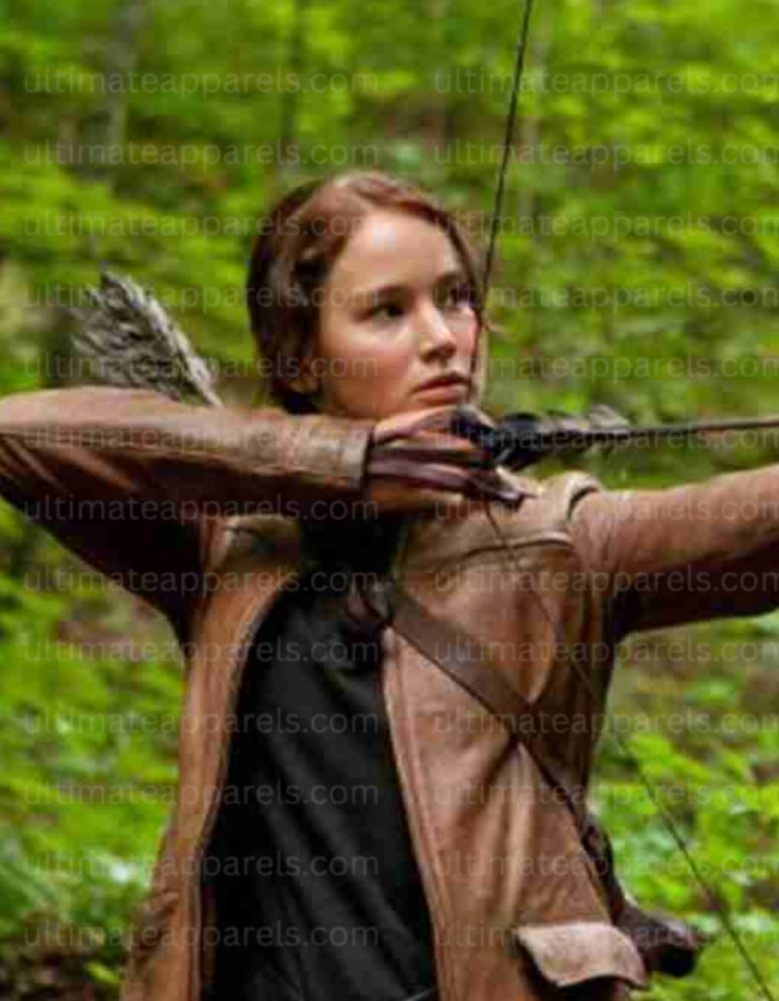 Hunger Games Jennifer Lawrence (Katniss Everdeen) Brown Jacket Hunger Games Jennifer Lawrence (Katniss Everdeen) Brown Jacket