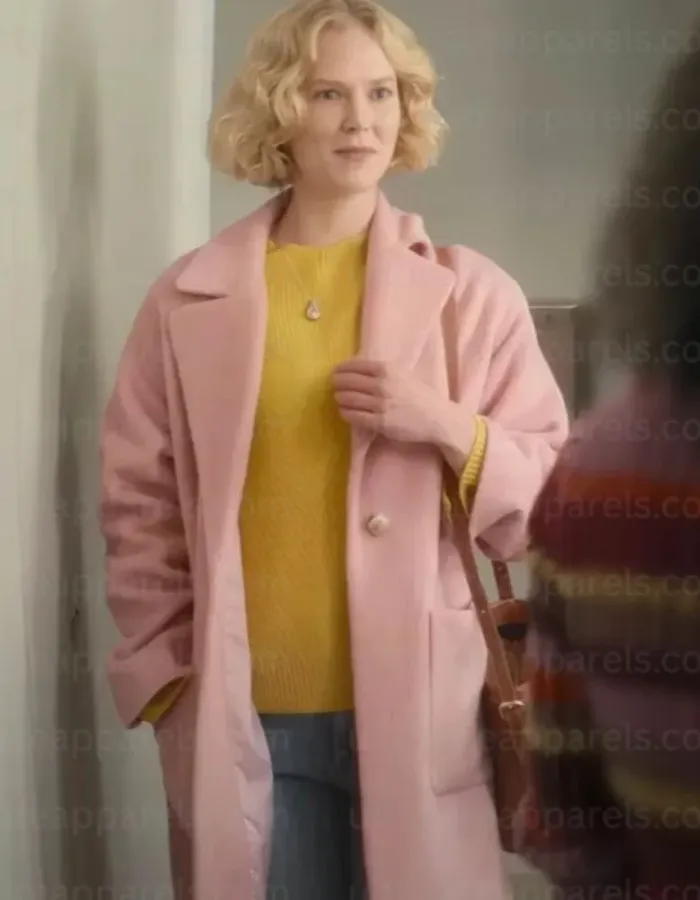 Rosy McEwen Black Mirror S07 Pink Wool Coat