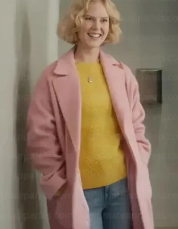Rosy McEwen Black Mirror S07 Pink Wool Coat