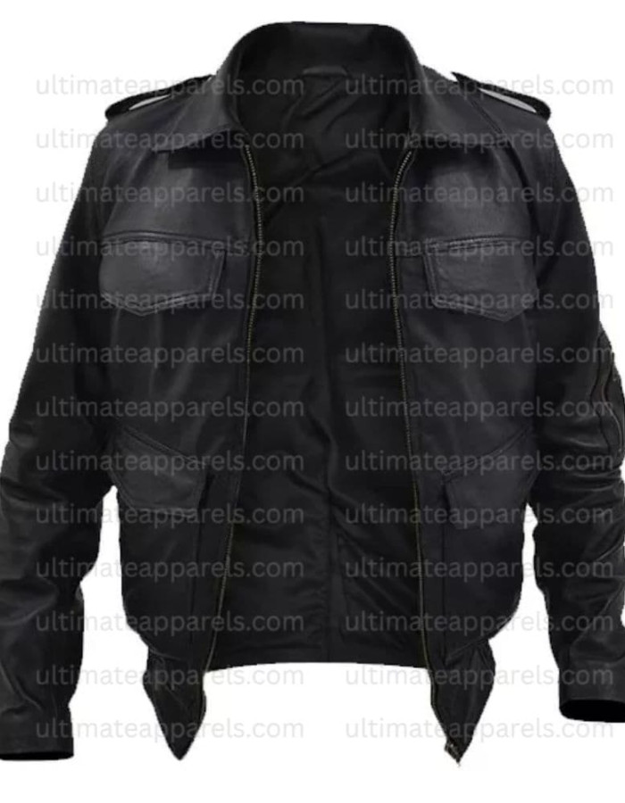 German Military Surplus Police Cop Leather Jacket German Military Surplus Police Cop Leather Jacket