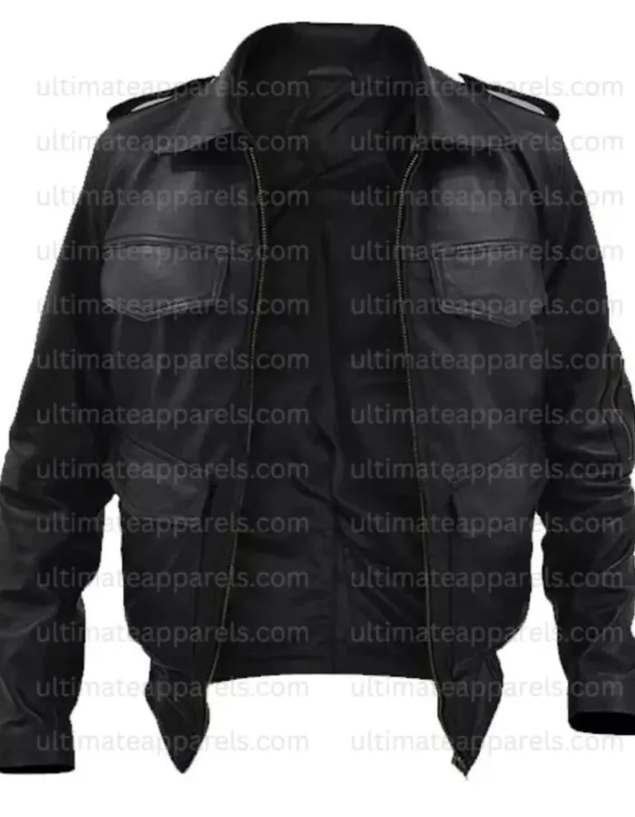 German Military Surplus Police Cop Leather Jacket German Military Surplus Police Cop Leather Jacket
