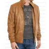 Men’s Casual Bomber Camel Brown Jacket