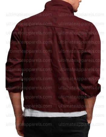 Men’s Maroon Denim Jacket Men’s Maroon Denim Jacket