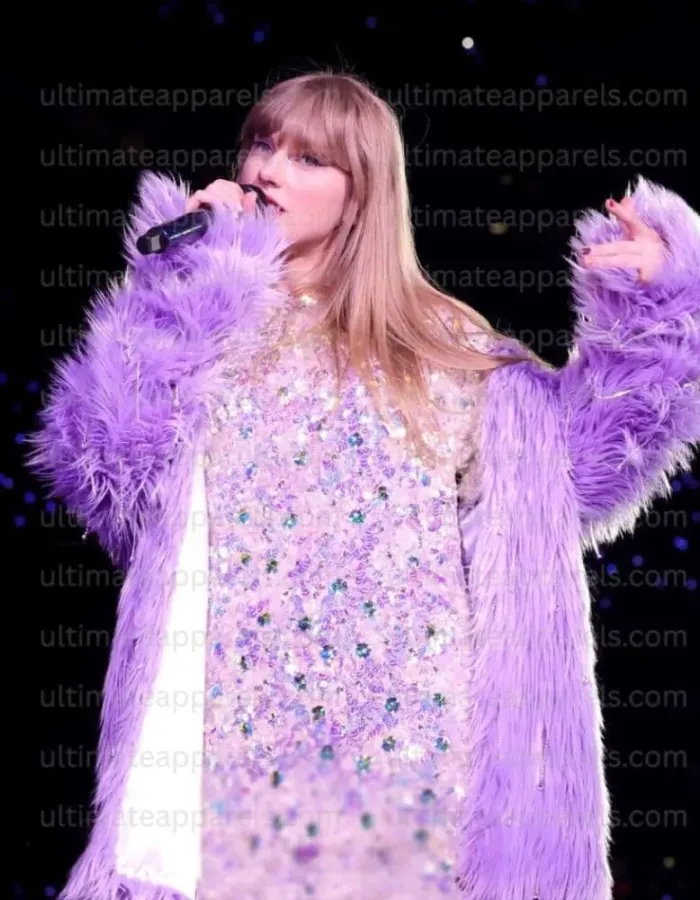Taylor Swift Purple Fur Coat