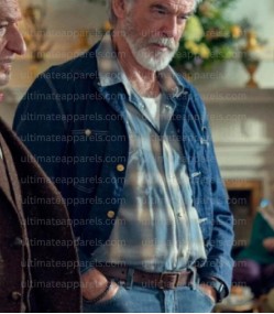 The Thursday Murder Club 2025 Pierce Brosnan Ron Denim Jacket
