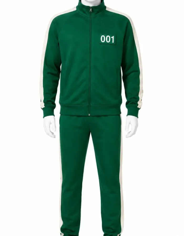 SQUID GAME GREEN COSTUME TRACKSUIT WITH CUSTOMIZED NUMBERS SQUID GAME GREEN COSTUME TRACKSUIT WITH CUSTOMIZED NUMBERS