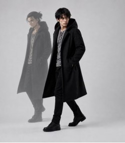 Attack on Titan Eren Yeager Black Hooded Coat