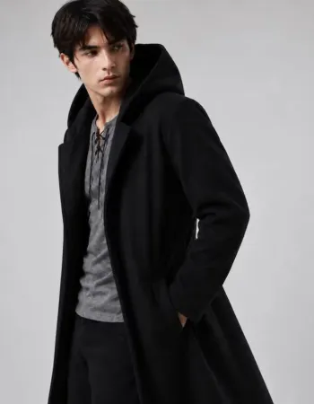 Attack on Titan Eren Yeager Black Hooded Coat