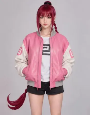 Chainsaw Man Makima Pink Bomber Jacket Chainsaw Man Makima Pink Bomber Jacket
