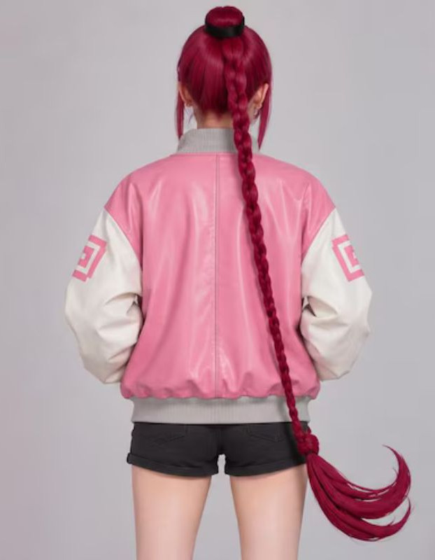 Chainsaw Man Makima Pink Bomber Jacket Chainsaw Man Makima Pink Bomber Jacket