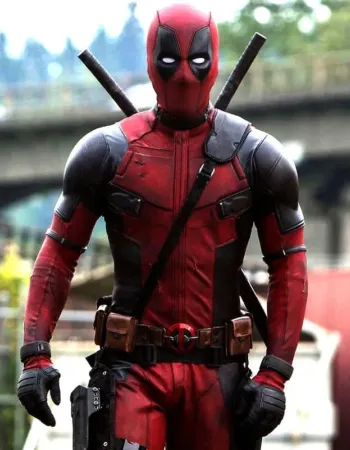 Deadpool Wade Wilson Red & Black Leather Jacket