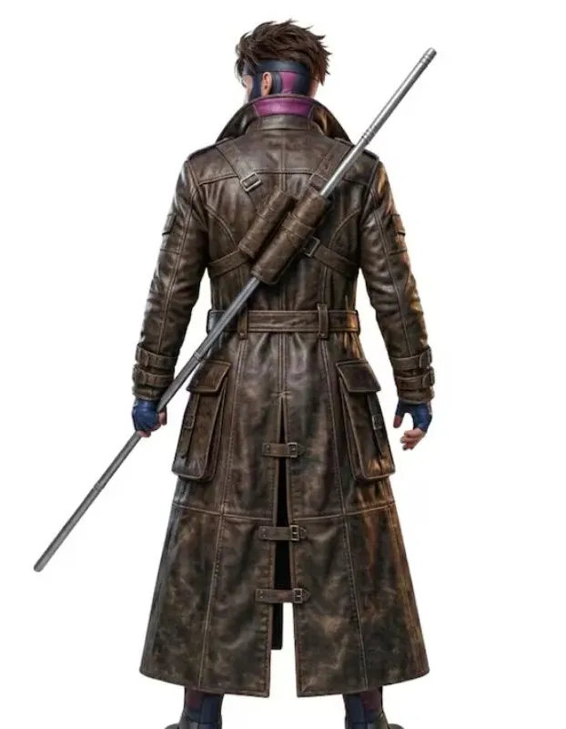 Deadpool Wolverine Gambit Brown Leather Coat