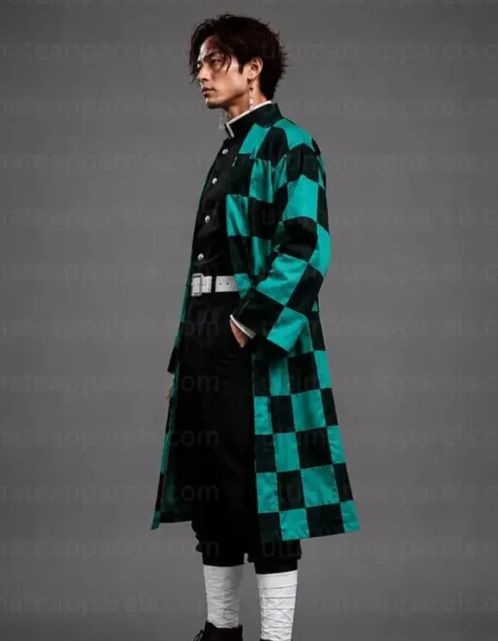Tanjiro Kamado Demon Slayer Checkered Haori Coat Tanjiro Kamado Demon Slayer Checkered Haori Coat