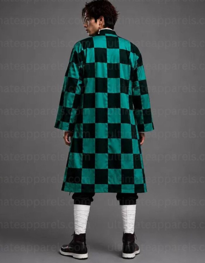 Tanjiro Kamado Demon Slayer Checkered Haori Coat Tanjiro Kamado Demon Slayer Checkered Haori Coat