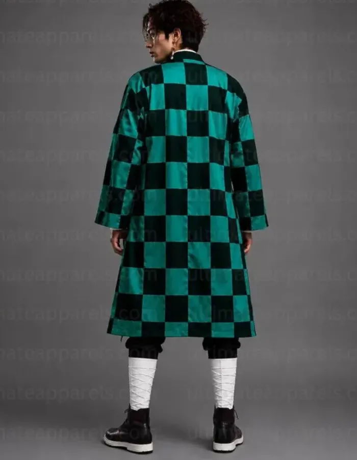 Tanjiro Kamado Demon Slayer Checkered Haori Coat Tanjiro Kamado Demon Slayer Checkered Haori Coat