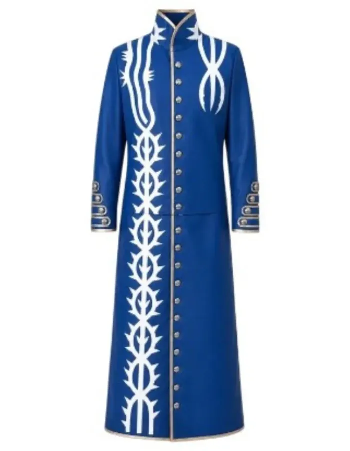 Devil May Cry Vergil Blue Leather Coat