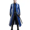 Devil May Cry Vergil Blue Leather Coat