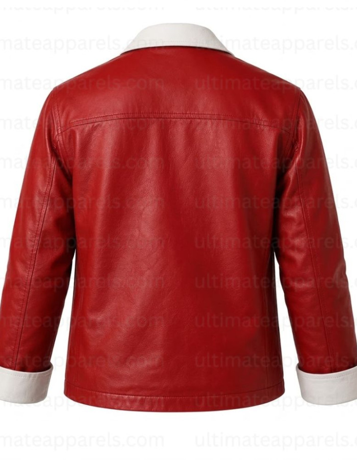 Frieren Stark Red Contrast Leather Jacket Frieren Stark Red Contrast Leather Jacket