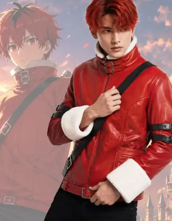 Frieren Beyond Journey End Stark Red Winter Jacket