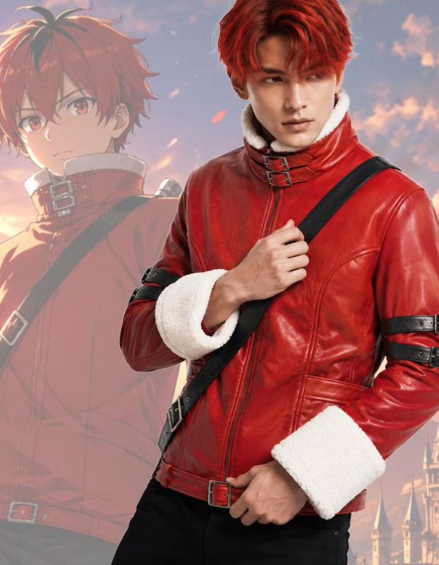 Frieren Beyond Journey End Stark Red Winter Jacket