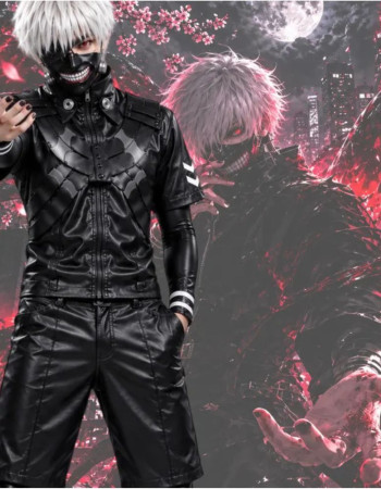 Ken Kaneki Tokyo Ghoul Black Biker Leather Jacket